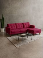 Sofa Chaiselong Der Napoles Tela Velvet Burdeo