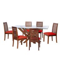 Juego De Comedor Merida 6 Sillas Tenerife Pu Rojo