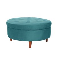 Pouf Paris Tela Velvet Turquesa