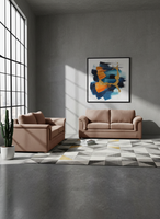 LIVING ANCONA 3-2 TELA VELVET BEIGE