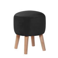 Pouf Nantes Tela Velvet Negro