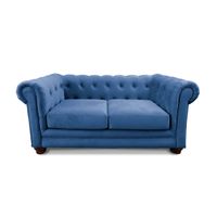 SOFA FLORENCIA 2C TELA VELVET AZUL PETROLEO