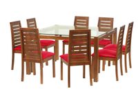 Juego De Comedor Barcelona 1400X1400 S/Tenerife Cuero Rojo