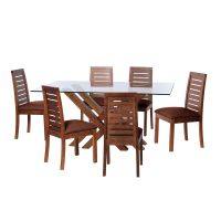 Juego De Comedor Merida 6 Sillas Tenerife Pu Chocolate