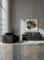 LIVING ANCONA 3-2 PU GRANO NEGRO