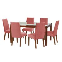 Juego De Comedor Barcelona 1600X1000 S/Cadiz Tela Palo Rosa