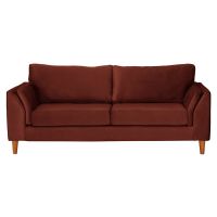 Sofá Milan 3C Tela Velvet Chocolate Con Asiento de Resortes Pocket