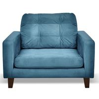 Sofa Napoles 1C Tela  Velvet  Azul Petroleo