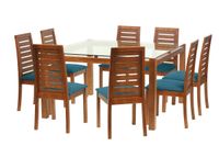 Juego De Comedor Barcelona 1400X1400 S/Tenerife Tela Azul petroleo