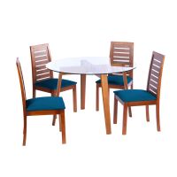 Juego De Comedor Valencia S/Tenerife Tela Azul Petroleo