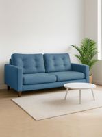 Sofa Napoles 2C Tela  Velvet  Azul Petroleo
