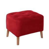 Pouf Lyon Cuero Kentucky Rojo