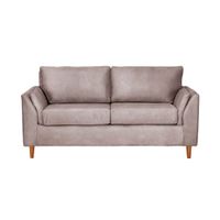 Sofá Milan 2C Cuero Kentucky Gris Con Asiento de Resortes Pocket