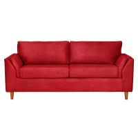Sofá Milan 3C Cuero Kentucky Rojo Con Asiento de Resortes Pocket