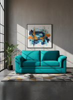 SOFA ANCONA 3C TELA VELVET TURQUESA