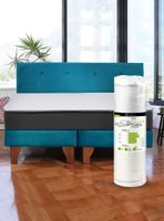 Cama Europea Zen Roller Colchon Comprimido 2 Plazas Tela Azul