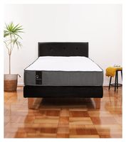 Cama Europea Zen Best 1.5 Plaza Colchon Resortes Base Dividida + Respaldo Tela Negro