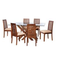 Juego De Comedor Merida 6 Sillas Tenerife Lino Natural