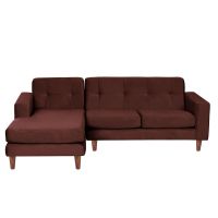 Sofa Chaiselong Izq Salerno Tela  Velvet  Chocolate