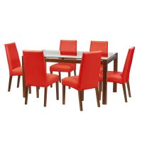 Juego De Comedor Barcelona 1600X1000 S/Cadiz Pu Rojo