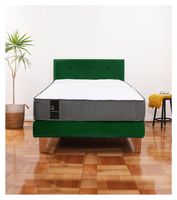 Cama Europea Zen Best 1.5 Plaza Tela Velvet Verde + Respaldo