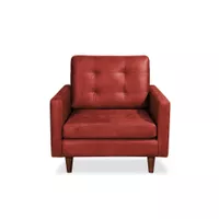 Sofa Napoles 1 Cuerpo Cuero Kentucky Rojo