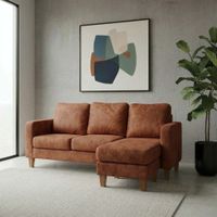 Seccional Intercambiable Venecia 3 Cuerpos Cuero Tabaco