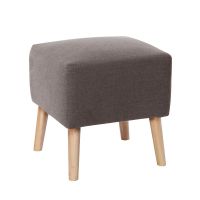 Pouf Burdeos Lino Gris Oscuro