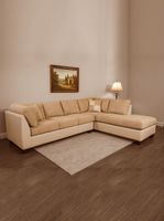 SECCIONAL PADUA DER PU BEIGE/TELA VELVET BEIGE