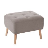 Pouf Lyon Lino Gris Claro