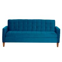 FUTON GENOVA  TELA VELVET AZUL PETROLEO