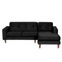 SOFA CHAISELONG DER SALERNO TELA  VELVET  NEGRO
