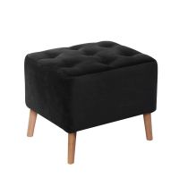 Pouf Lyon Tela Velvet Negro
