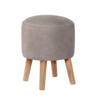 Pouf Nantes  Cuero Kentucky Gris
