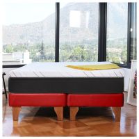 Cama Zen Top Foam Soft Pu Rojo Super King
