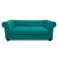 SOFA FLORENCIA 3C TELA VELVET TURQUESA