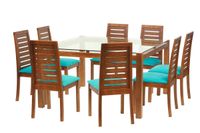 Juego De Comedor Barcelona 1400X1400 S/Tenerife Tela Turquesa
