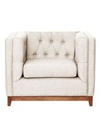 Sofá Roma 1 Cuerpo Capitoné Lino Blanco