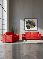 LIVING ANCONA 3-2 PU GRANO ROJO