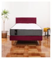 Cama Europea Zen Best 1.5 Plaza Tela Velvet Burdeo + Respaldo