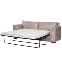 Sofá Cama Milan 2PL Cuero Kentucky Gris Con Asiento de Resortes Pocket