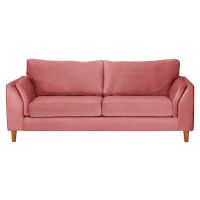 Sofá Milan 3C Tela Velvet Palo Rosa Con Asiento de Resortes Pocket