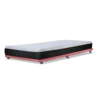 Base Cama Nido 1 Pza 190 Cm + Colchon Zen Pro Tela Palo Rosa