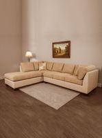 SECCIONAL PADUA IZQ PU BEIGE/TELA VELVET BEIGE