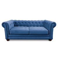 SOFA FLORENCIA 3C TELA VELVET AZUL PETROLEO