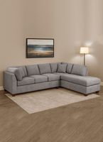 SECCIONAL PADUA DER TELA VELVET GRIS