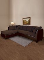 SECCIONAL PADUA IZQ PU CHOCOLATE/TELA VELVET CHOCOLATE