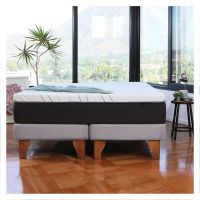 Cama Zen Top Spring  Hybrid Lino Gris Claro Super King