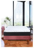 Cama Europea Zen Pro Colchon Resortes 1.5 Plaza Base Dividida Tela Palo Rosa