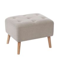 Pouf Lyon Lino Blanco